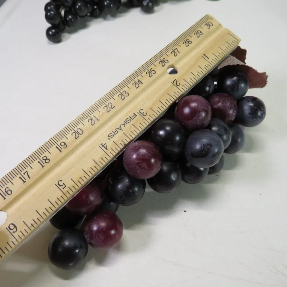 Vintage (4) faux fruit Dark Purple and Red Grapes (drapes well) Decor